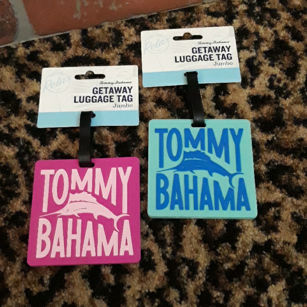 Set Lot Pair 2 Two Tommy bahama luggage Tags New